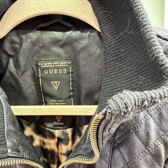 Guess Faux Leather Bomber Jacket - Picture 4 of 4